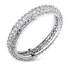 New Arrival 316L Stainless Steel Formula One Tyre Wide Micro-pave Setting CZ Eternity Ring Women's Wedding Jewelry Band Rings