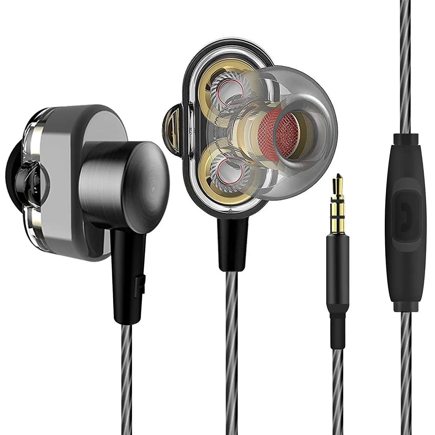 Buy Premium Dual Driver Earbuds - Heavy Extra Bass Earbuds with Microphone - Best Womens Wired 