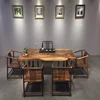 4 Seater Counter Height Faux Marble Top Wood Dining Table Sets