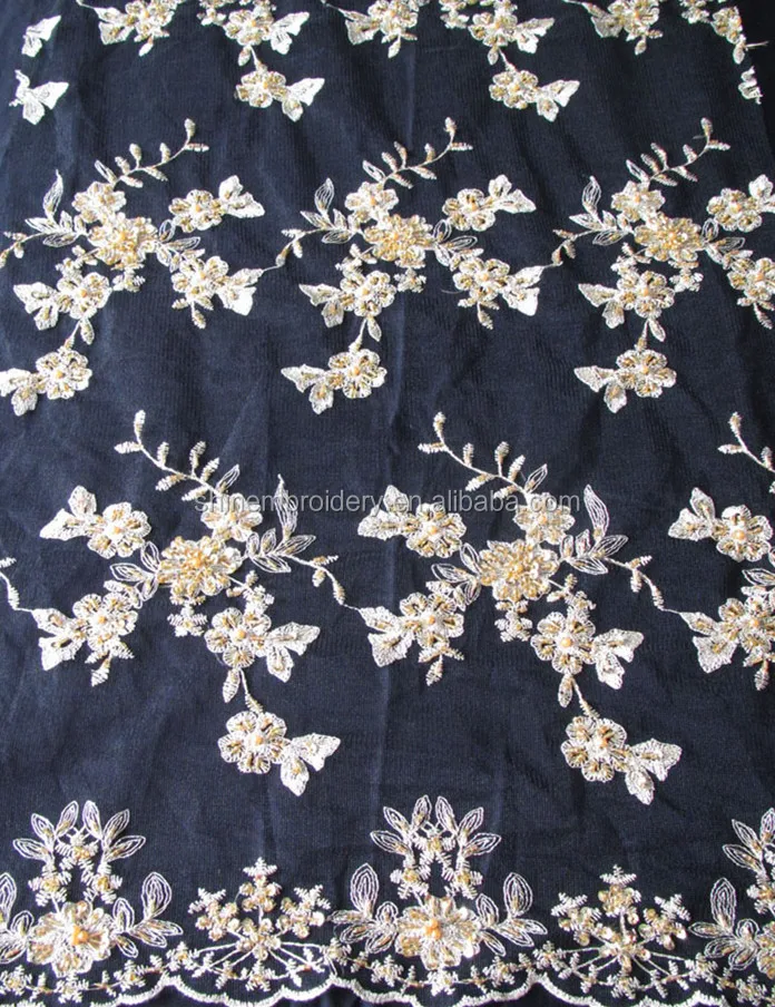 black and gold lace fabric
