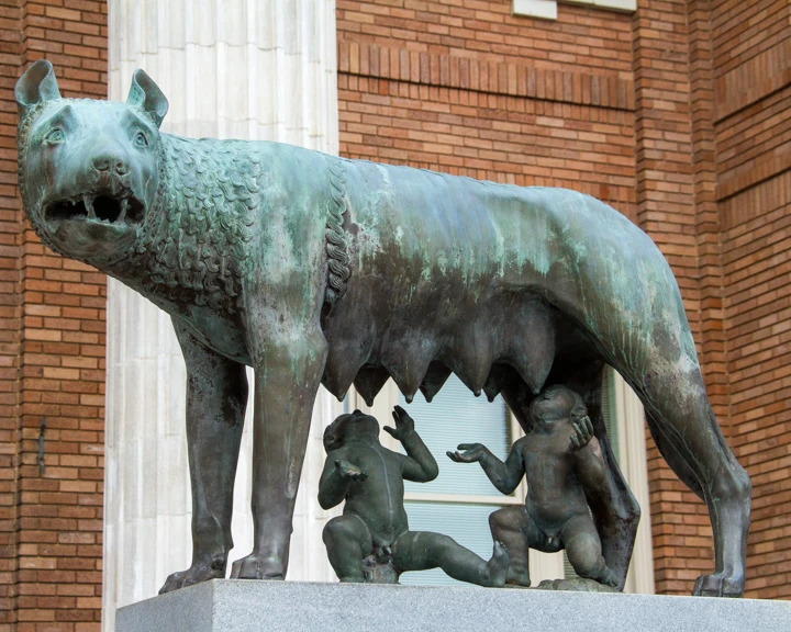 Outdoor Decoration Modern Metal Italian Wolf Statue Life Size Bronze