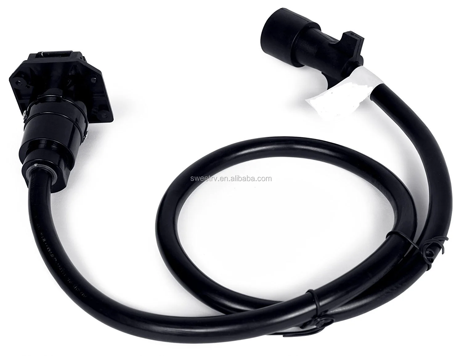 J057 7way Trailer Extension Cord Wire 7 Pin Connector Plug For Rv Blade Socket Connects