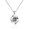 S925 sterling silver winding smooth line pendant Love memory projection lettering custom color picture clavicle chain
