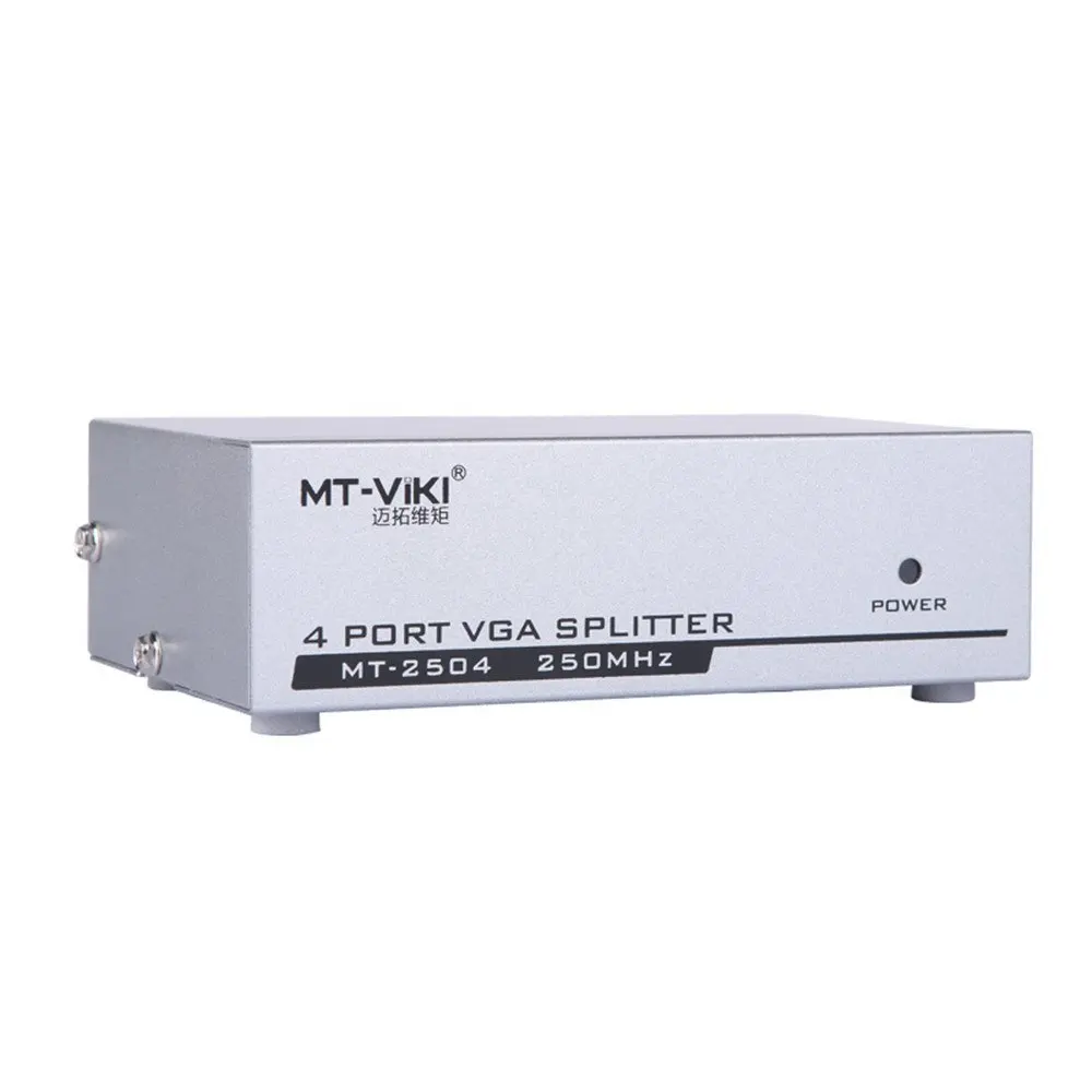 Eazy2hD 4 Port VGA Splitter Box Distributor 1 Input 4 Output Sharing 1 to 4 Selector for LCD PC TV Monitor Supporting 1920 x 1440 Bandwidth at 250MHz VS026