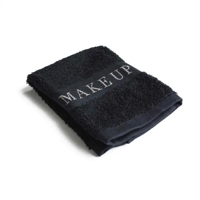 Cotton Makeup Washcloth Black Embroidered Make Up ...