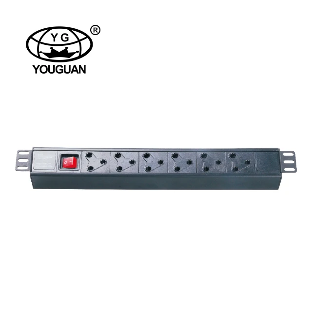 19 Pulgadas 6 Vías Del Sur África Tipo De Tira De Pdu Para Gabinete