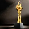 Vivid popular fire star shape metal crystal trophy award