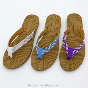 best sell unique fashion weave of cloth flip flops