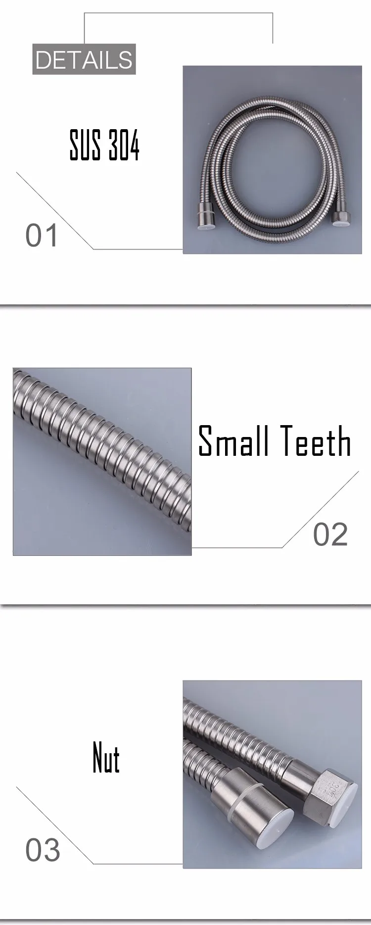 Tb0708 Tengbo Ss304 Double Lock Spiral Metal Short Shower Tube Hose Buy Short Shower Hose