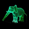 Hot sale 3D Night Light Animals Elephant Shapes Cute LED Illusion Lamp Art Sculpture Lights Produces Unique Lighting Effects