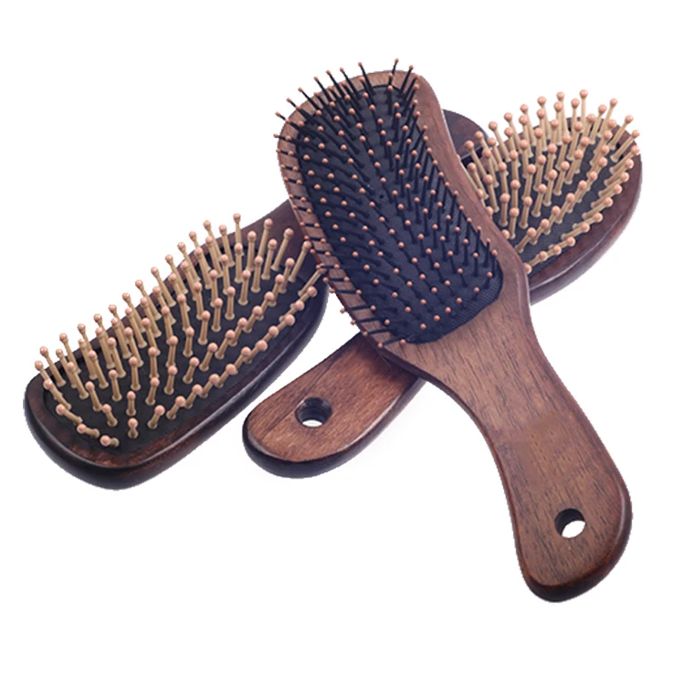 EUREKA W19689-BR Wooden Massage Paddle Big Pins Hair Brush