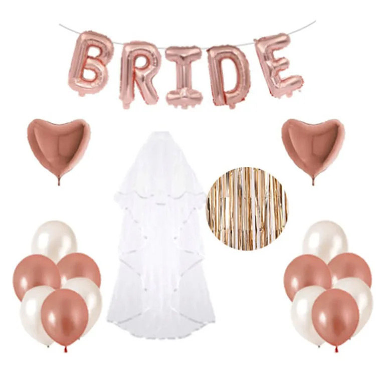 Bachelorette Party Wall Decorations Kit Rose Gold Foil Balloon