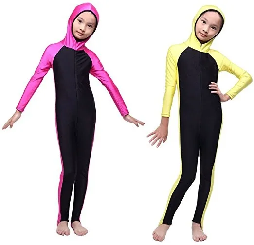 Kids Swimming Costumes Girls Boys Children Swimsuit Long Sleeve Swimwear Swim Suit Full Leg One Piece Swimsuit