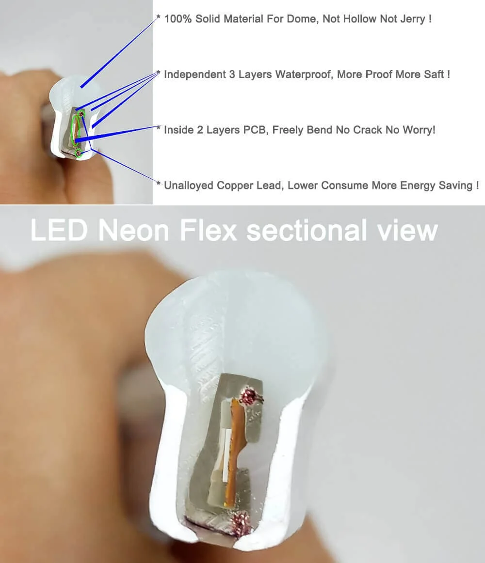 LED Flexible Strip Light AC 220V 110V 12V 24V SMD 120led IP67 Waterproof neon led flex