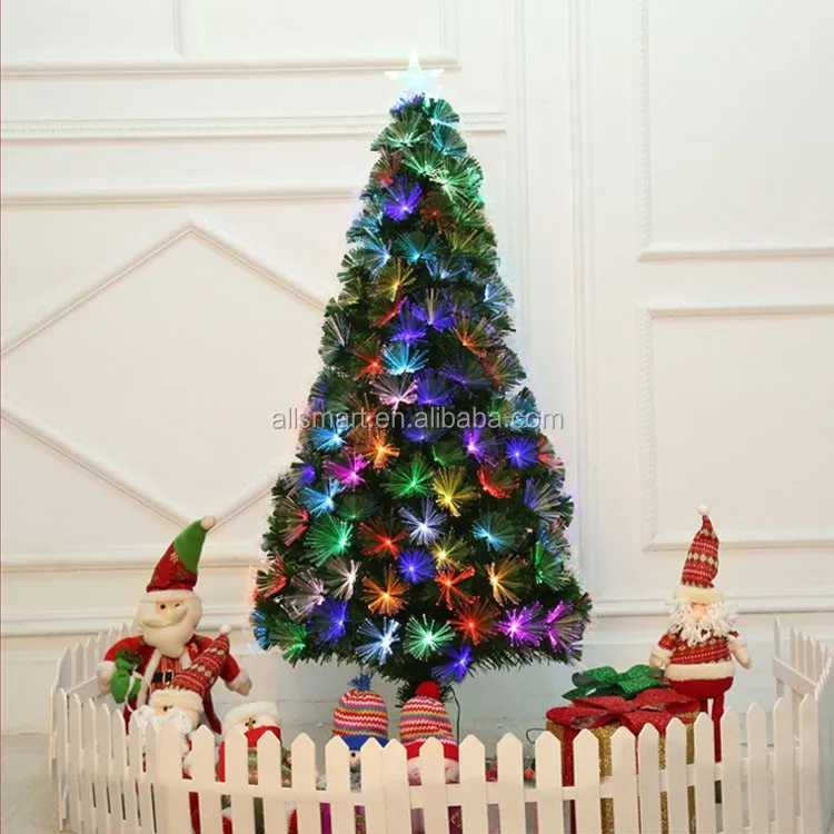 Pre Lit Fiber Optic 7 Green Artificial Christmas Tree With Led Pre Lit Fiber Optic 7 Green Artificial