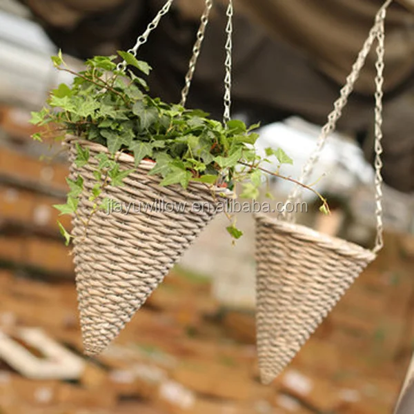 Cesta Forrada De Plástico Para Plantas,Cestas De Mimbre Para Plantas