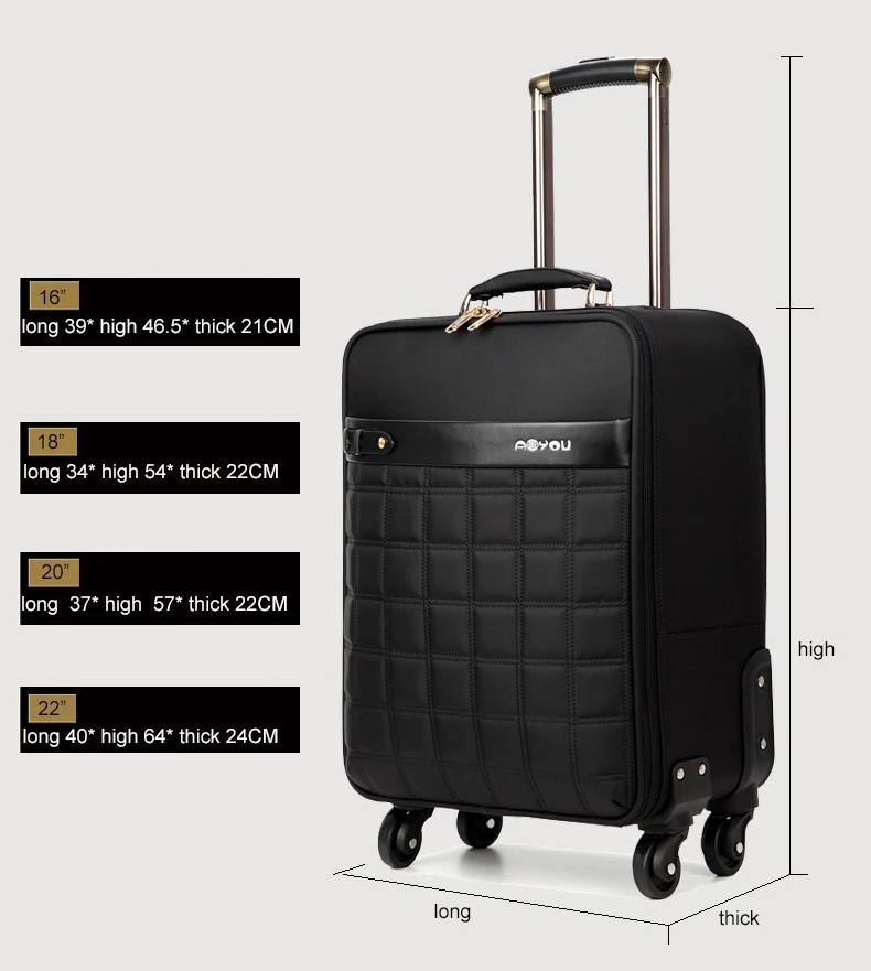 16 inches high by 24 inches wide luggage