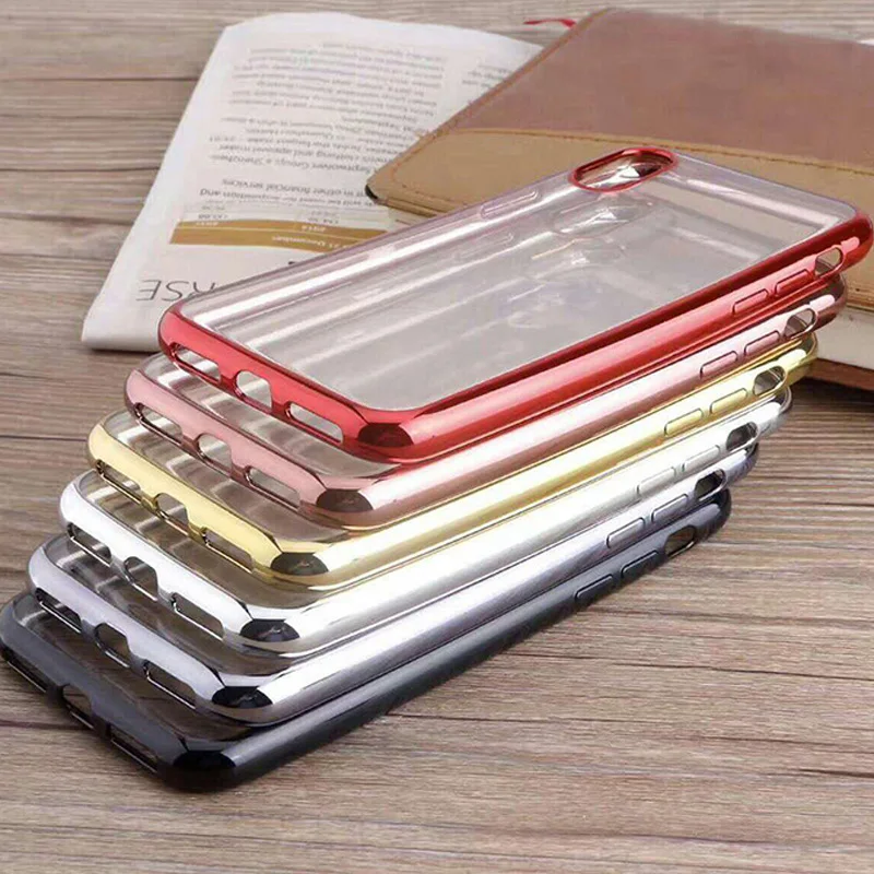 Soft Back shell Plating Cover for iphone X / 10 TPU Luxury in stock