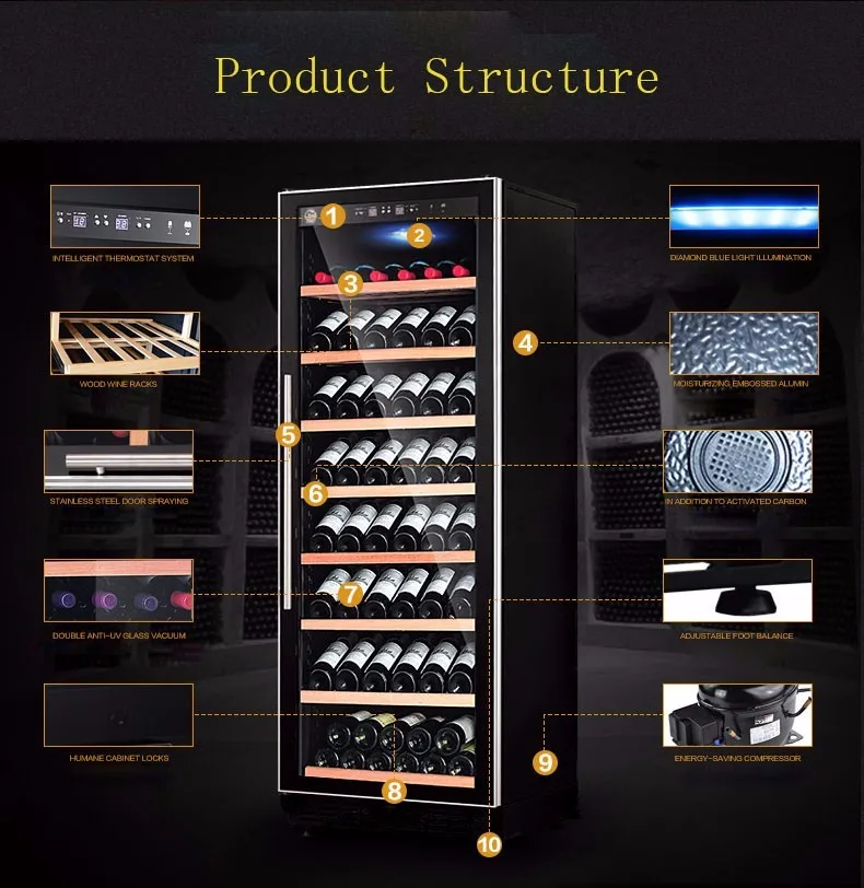 Yc72 Directing Cooling 51 Bottles Electric Portable Wine Cellar Wine