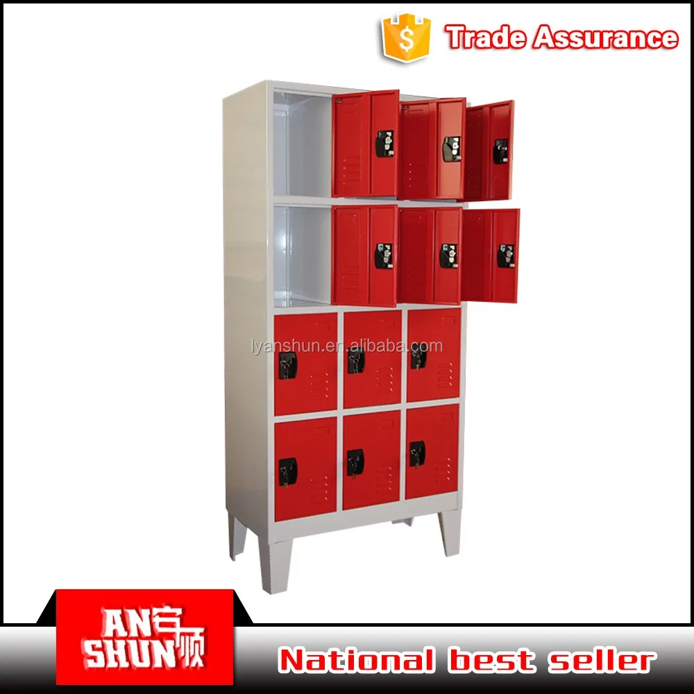 12 Compartments Folding Metal Locker With Adjustable Shelves Buy Folding Metal Locker Shelves