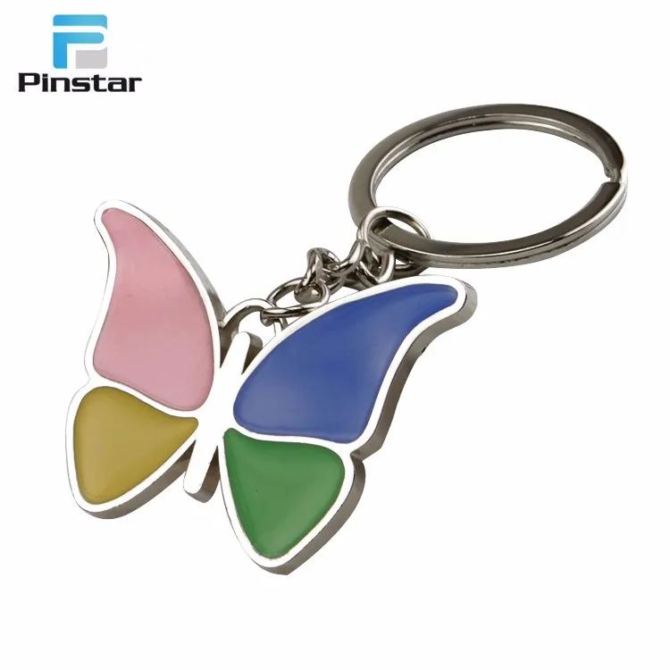 2017 New Style 3d Metal Paint Key Chain Butterfly Shaped ...
