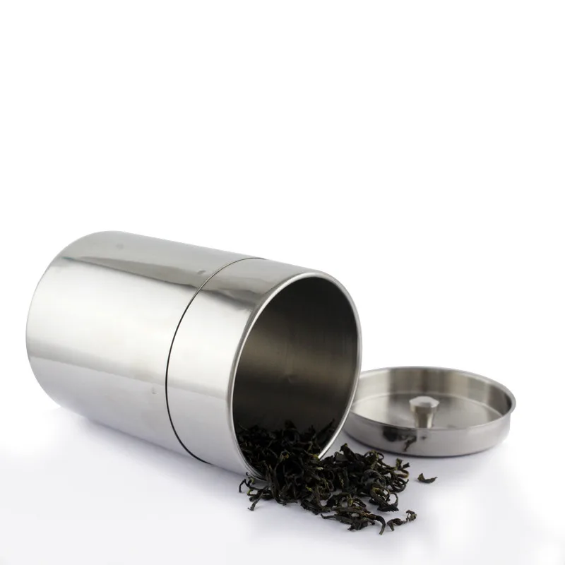 Stainless Steel 304 Round Tea Caddy Container With Cover For Loose Tea
