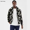 KY Lightweight borg Teddy-bear Spread collar Functional pockets Camo Zip Through fleece jacket men