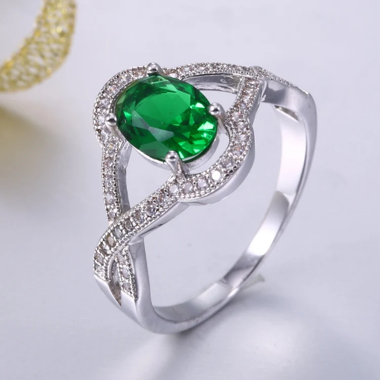 Emerald Green Jewelry Cz Ring Fancy Costume Ring For Women Buy Round