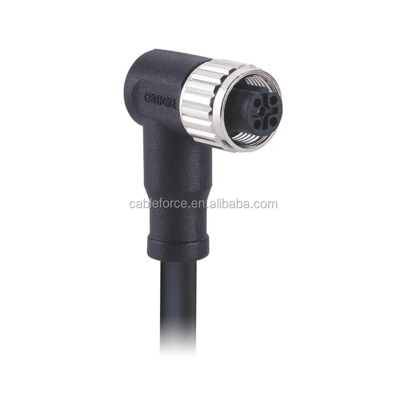 Industrial Circular Waterproof Connector M12 5 Pin Female B Code Right