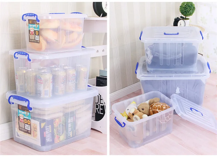 10l250l Hard Clear Plastic Storage Containers With Lid Clear Storage