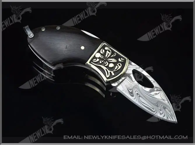 Small Stainless Steel Blade Damascus Steel Tracker Knife