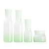 50g Wholesale green gradient glass cream jar packaging, facial cream jar with cap