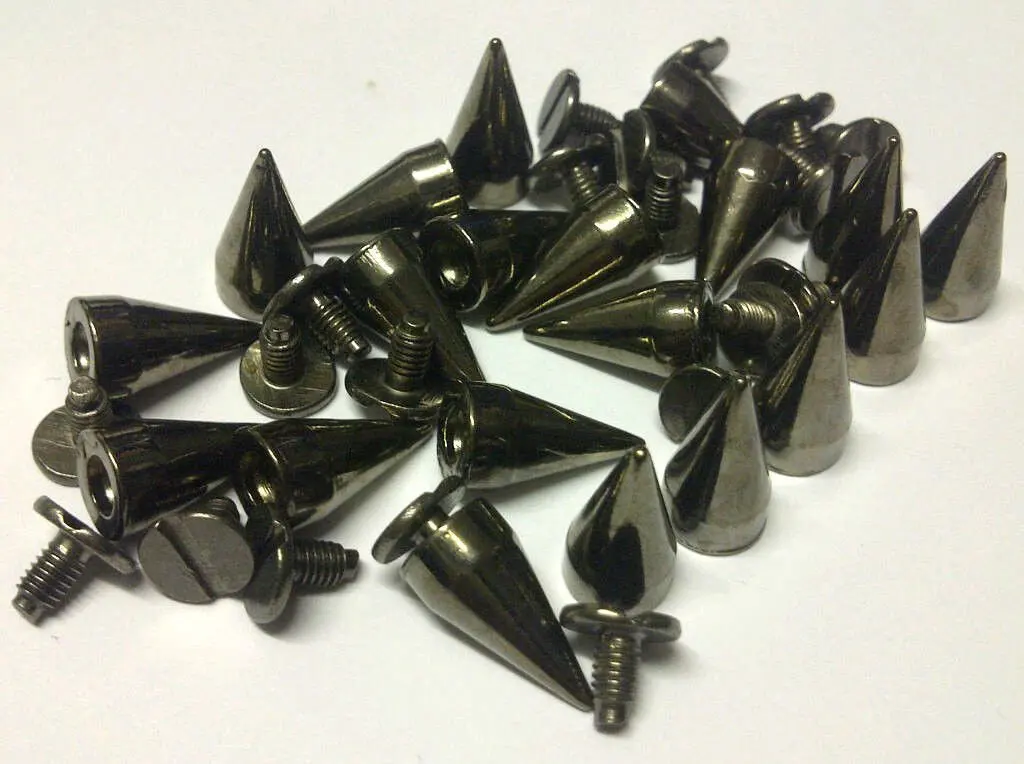 CraftbuddyUS 20 19mm ANT BRASS Screw Spikes Punk Rock Leather Bag Shoe Studs