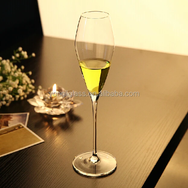 Factory price new product lead-free 240ml champagne flutes /glass goblet/high quality hand-blown wine glass cup