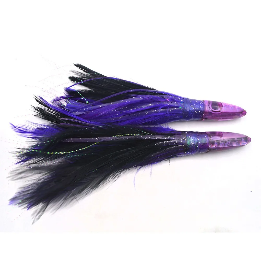 fishing feather rig 8 trolling bullet weighted head lure XMWangzi Lures Saltwater, Fishing Tackle Deep Sea Octopus Trolling Skirts, Fluke Squid Lures, Fishing Teasers for Marlin Tuna (5 Pcs in 5 Colors) : Sports & Outdoors resistant stainless steel Fish WOW! Tuna Clone Feather