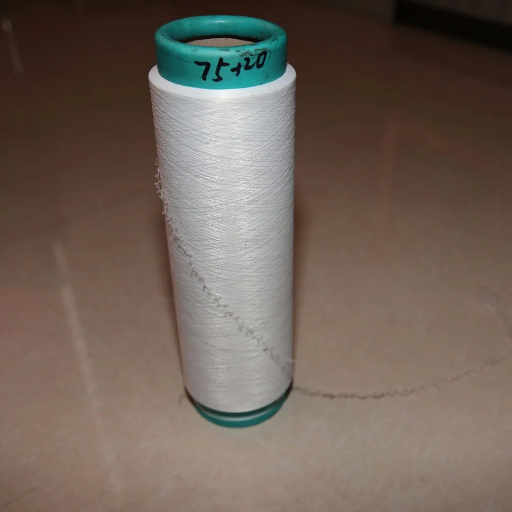 Polyester Spandex Blended Yarn 75d Dty+20d White Spandex Acy Spandex