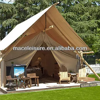 100% Canvas & Waterproof Glamping Tent / Outdoor Camping House Tent ...