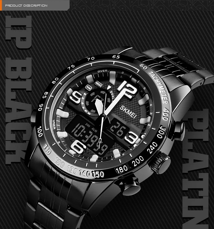 Top 10 Wrist Watch Brands Chronograph Black Watches Men Wrist Stainless