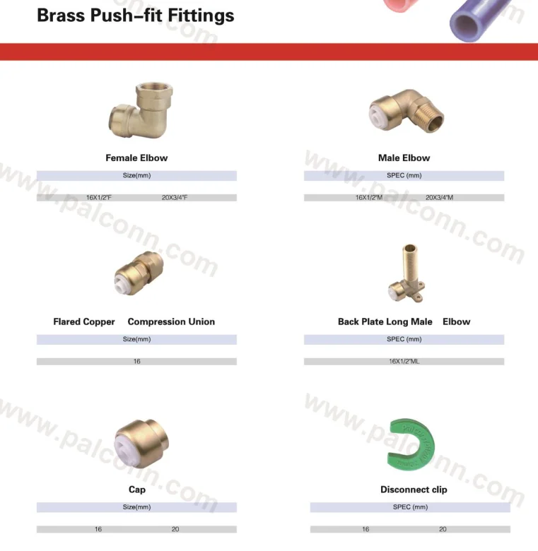 Lead Free Brass Push-fit Fittings For Plastics Pipe With Astm & En ...