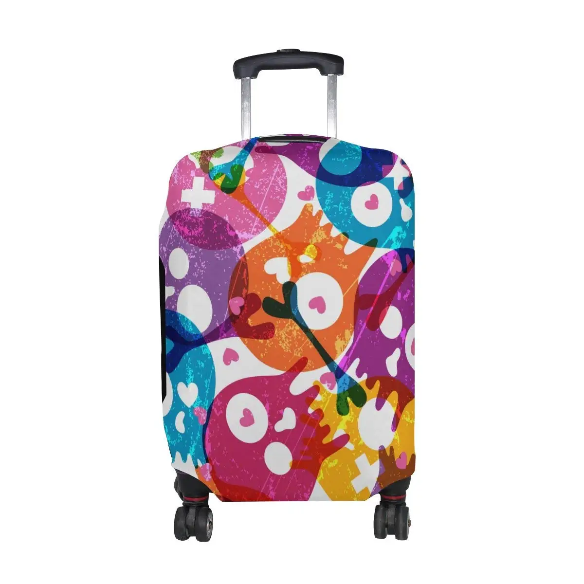 OREZI Luggage Protector Pattern With Cute Cats Travel Luggage Elastic Cover Suitcase Washable and Durable Anti-Scratch Stretchy Case Cover Fits 18-32 Inches