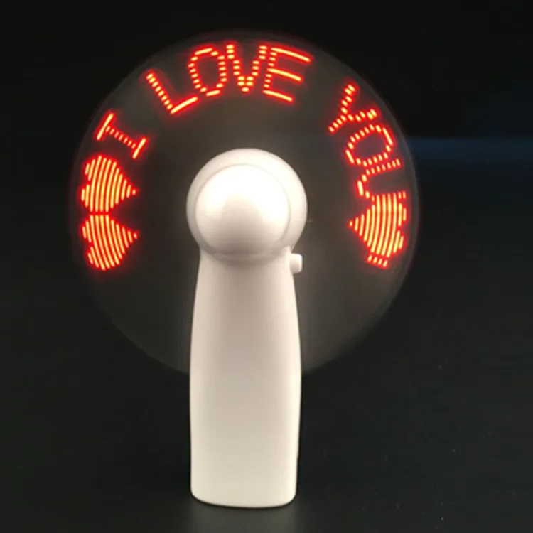 New Products Big Promotion Christmas Custom Gift Articles Glow Promotion Usb Led Mini Message Fan With Low Price Factory