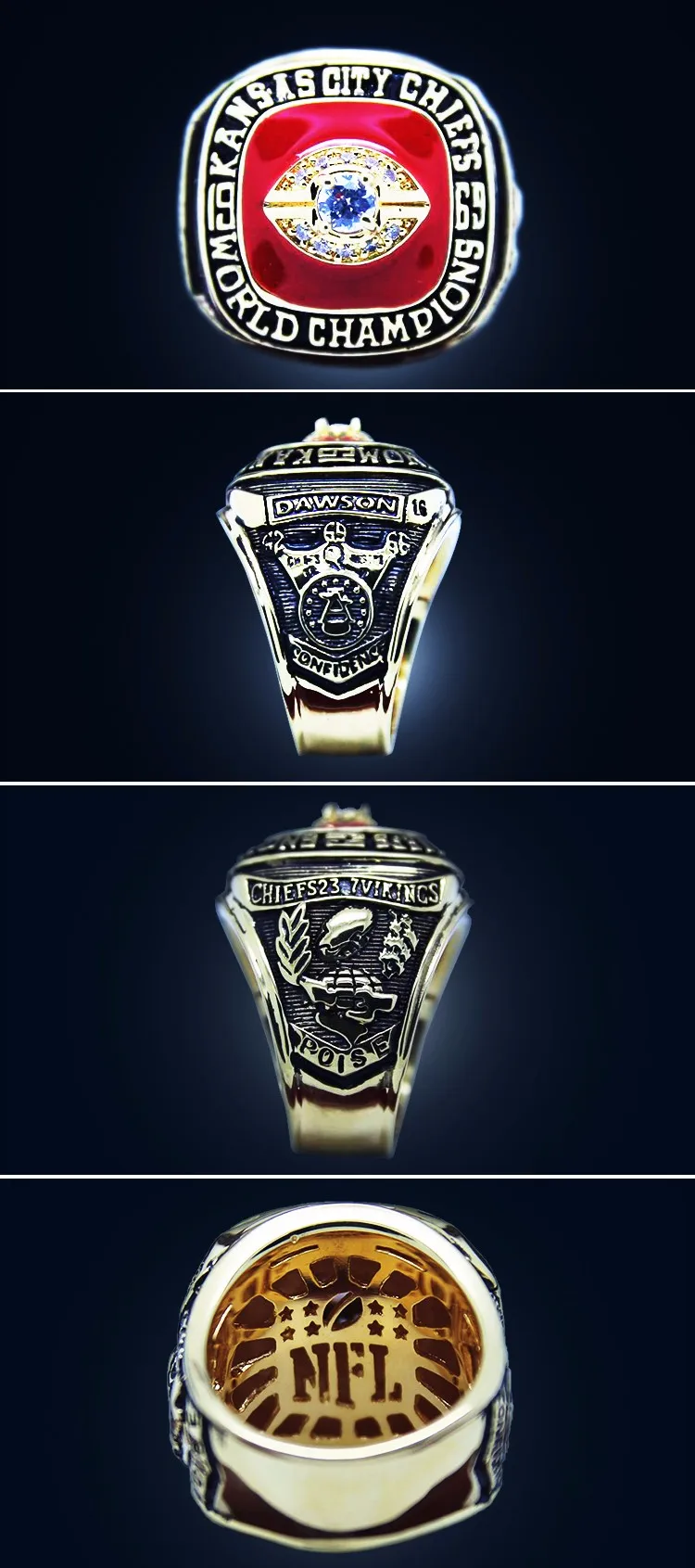 American Size 10 Kansas City Chiefs World men's Champion Ring / Manufacturer High Quality Rings