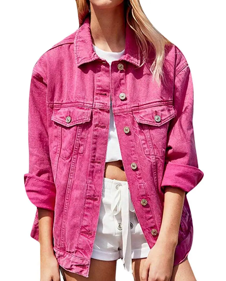 Сислей розовая джинсовая куртка женская