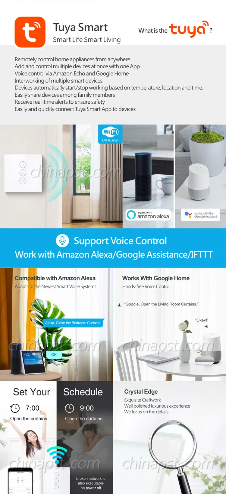 Us Standard(120*75*35mm) Tuya Smart Wifi Wall Switch ...