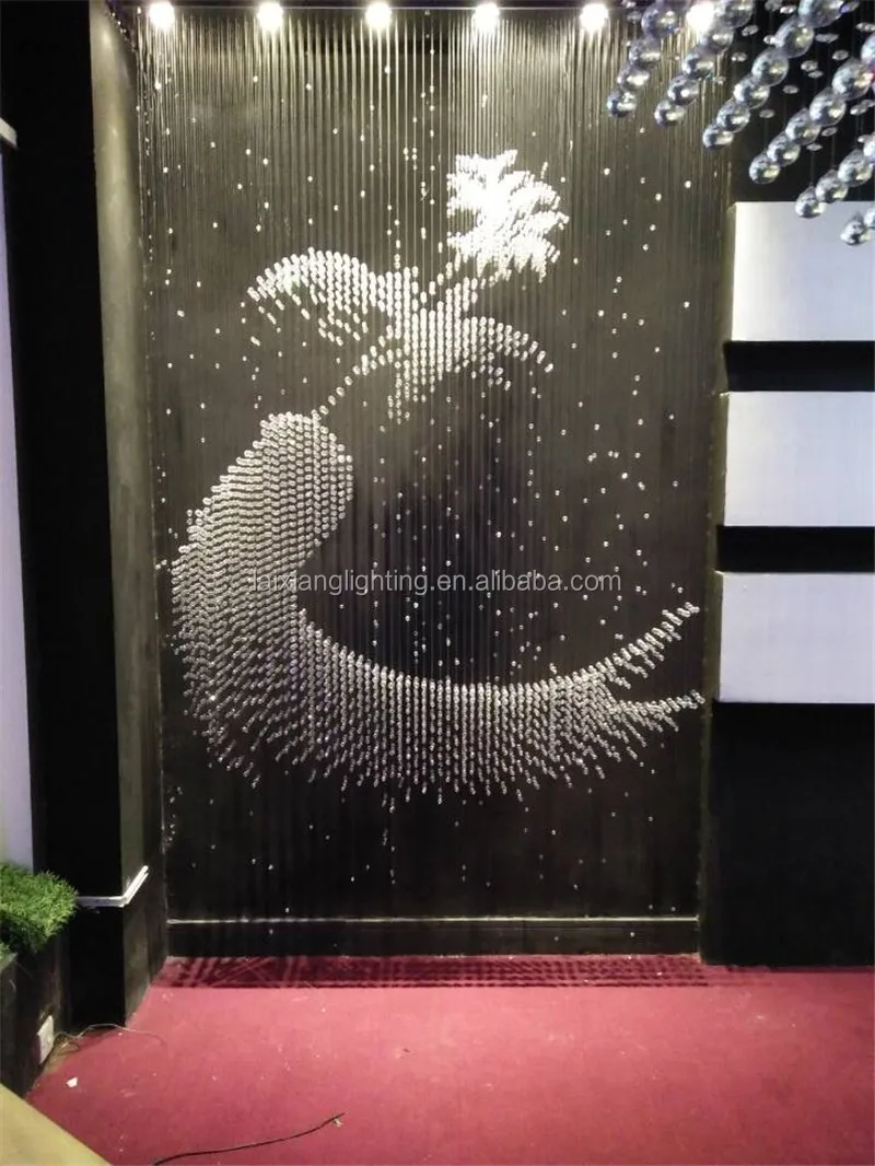 3D background decorative k9 crystal beaded curtain