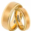 Hot Sale in Brazil18K Gold Couples Valentines Gifts Tungsten Wedding Band Ring For Lovers Women Alliances Of Marriage TU025RC
