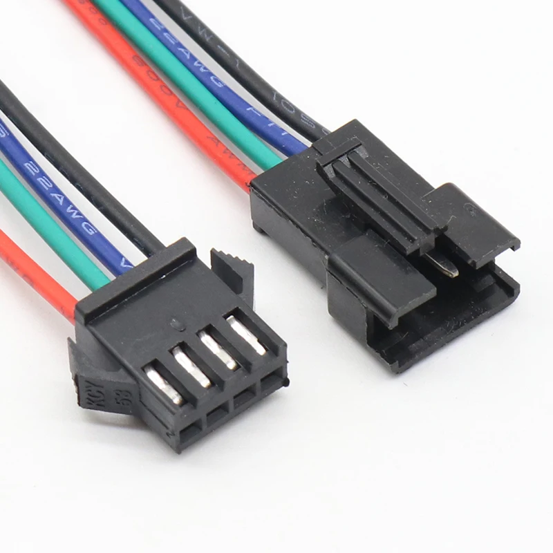 3Pin 4pin LED Connector Male Female RGB JST Plug Connector Wire Cable For LED Strip Connector