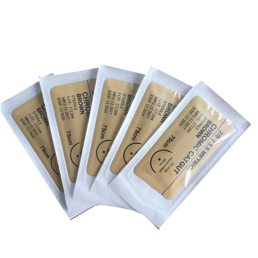 China factory price chromic catgut sutures size 3# to size 7-0#