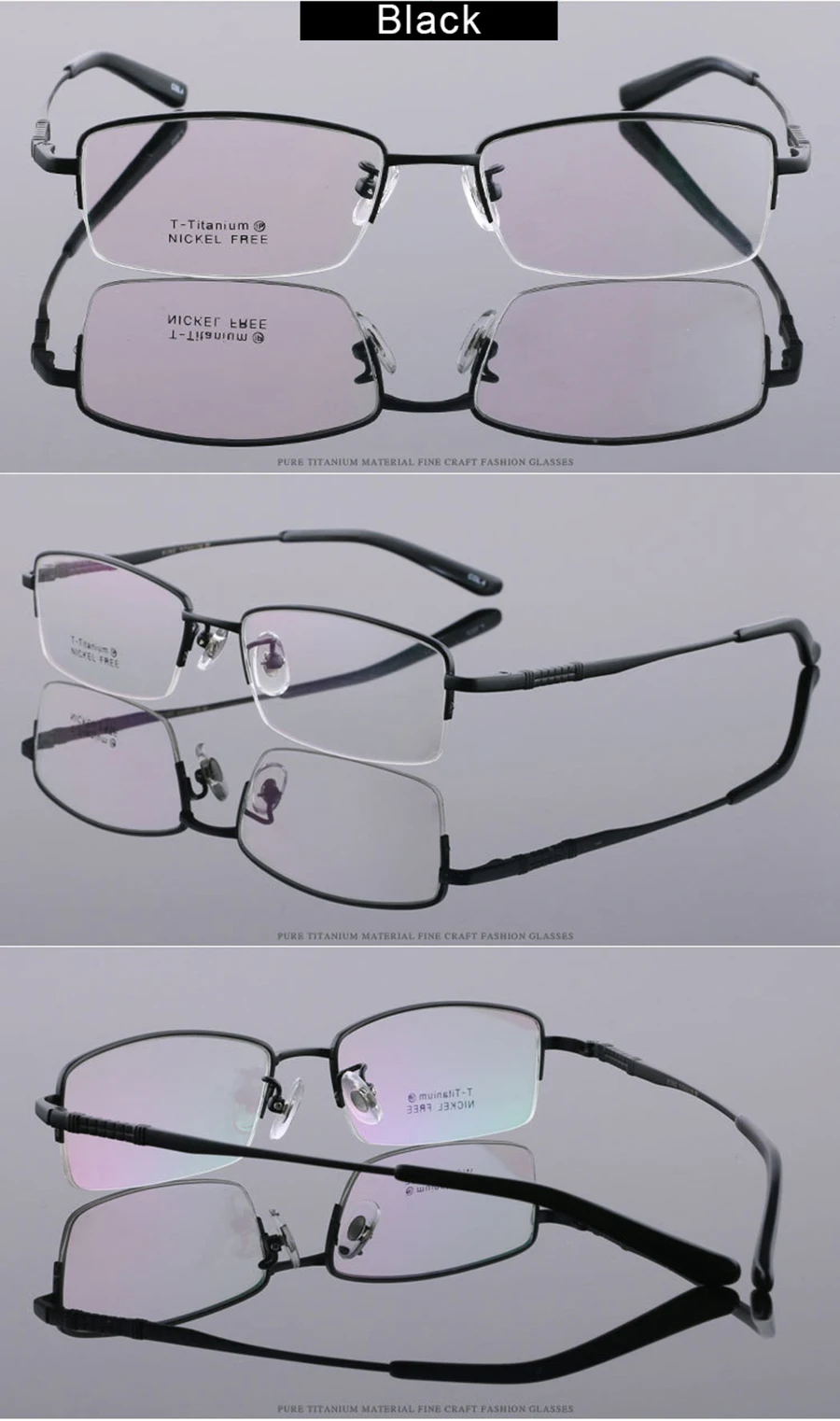 高端无镍纯钛醋酸盐眼镜架 2019 批发商人半边男性光学框架