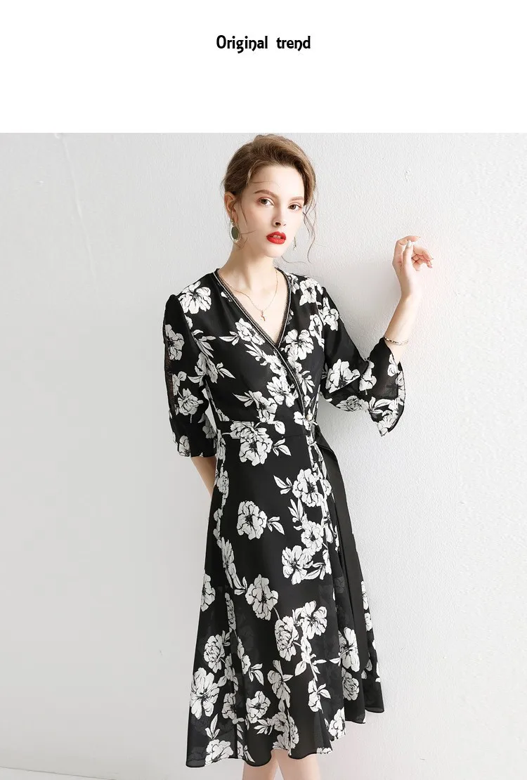 Summer Latest Design Elegant Women Lady Fashion Chiffon Dress With ...